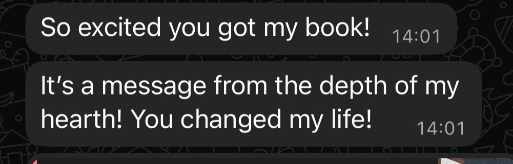 Client message about a life-changing book