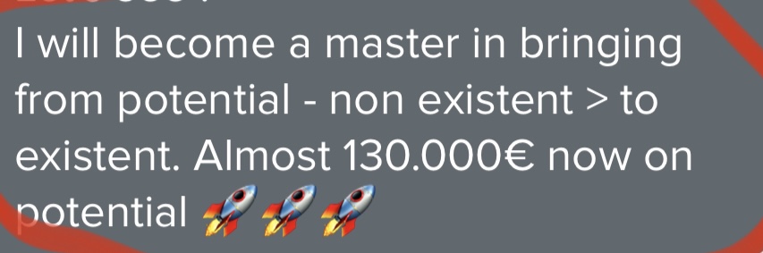 Client message about nearly 130,000 euros in potential