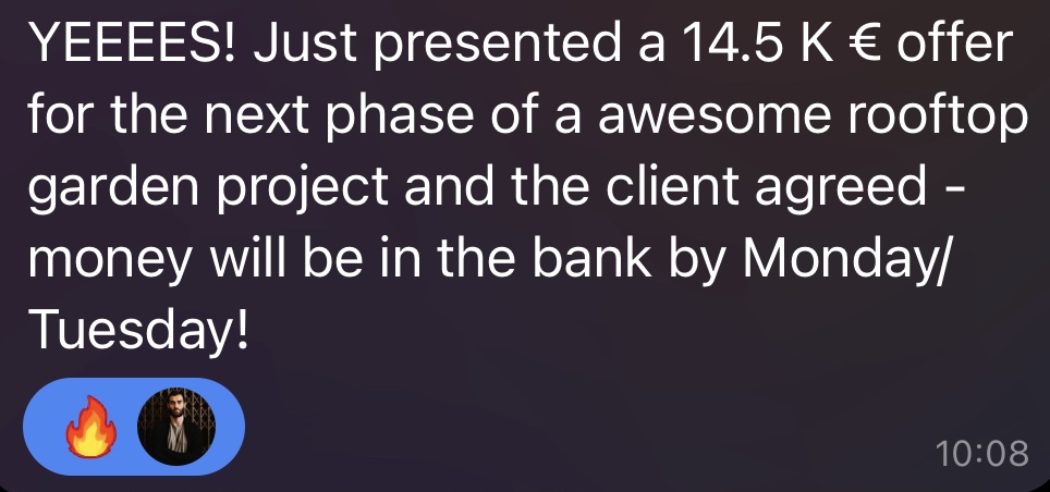 Client message about a 14.5k offer