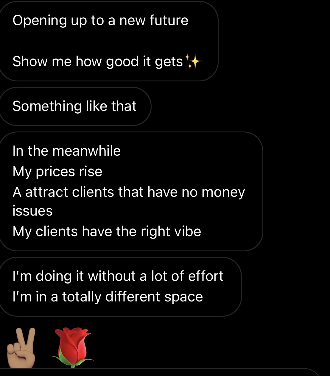 Client message about attracting the right clients with less effort
